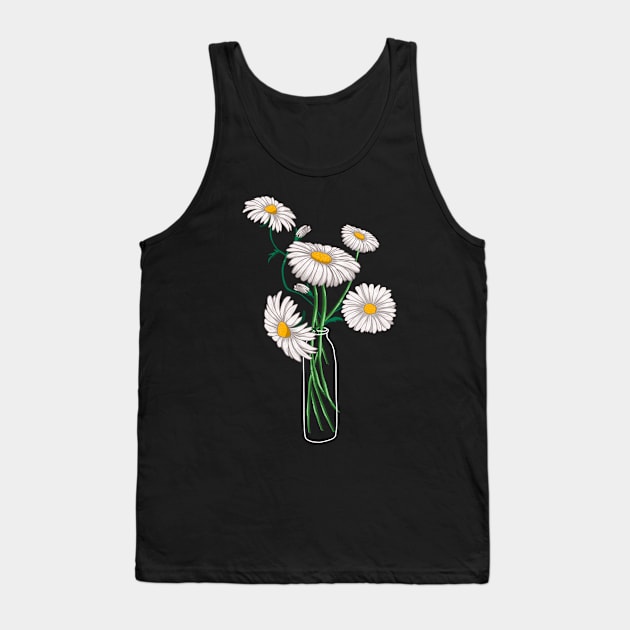 Daisies Chamomile Marguerites Bouquet Retro Daisy Flowers Tank Top by Ai Wanderer